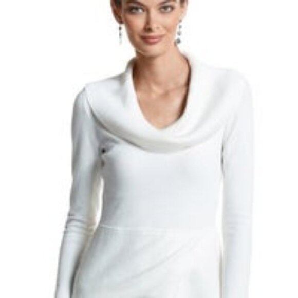 White House Black Market Tan Cowl Neck Sweater - Picture 2 of 7